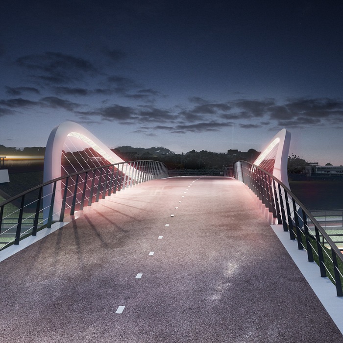 De ledverlichting is verwerkt in de balk